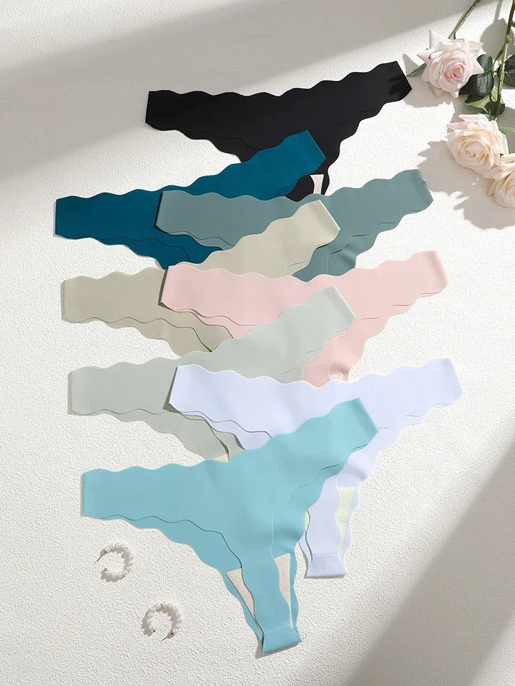 8 Pieces Sexy Lingerie Women Seamless Briefs Ice Silk G-string Female Underpants for Women Elasticity Thongs Secret G-string