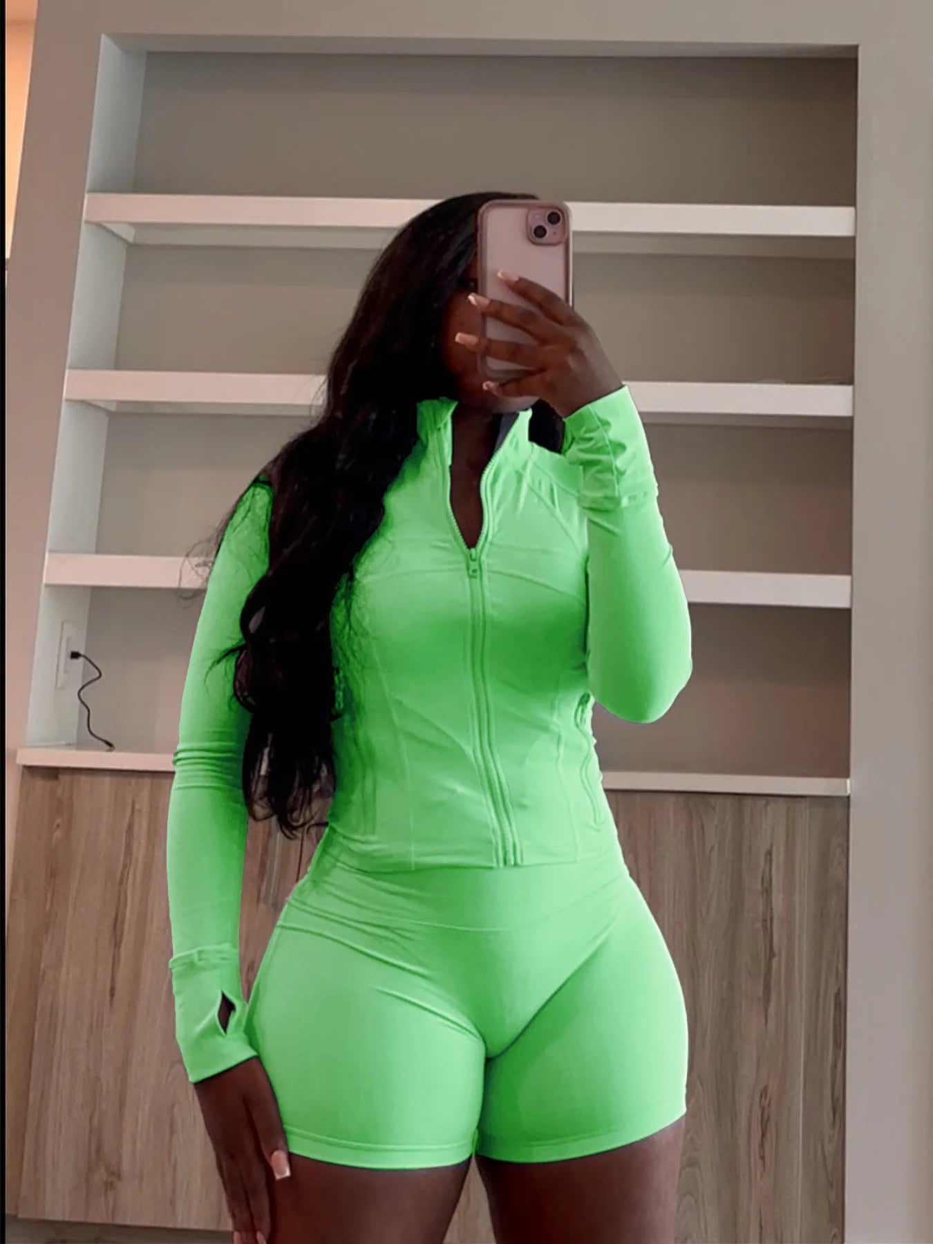 Autumn And Winter New Long Sleeves Zipper Crop top Suits Tracksuits Women's Suits Fashion Pants Female Soild 2 Piece Sets