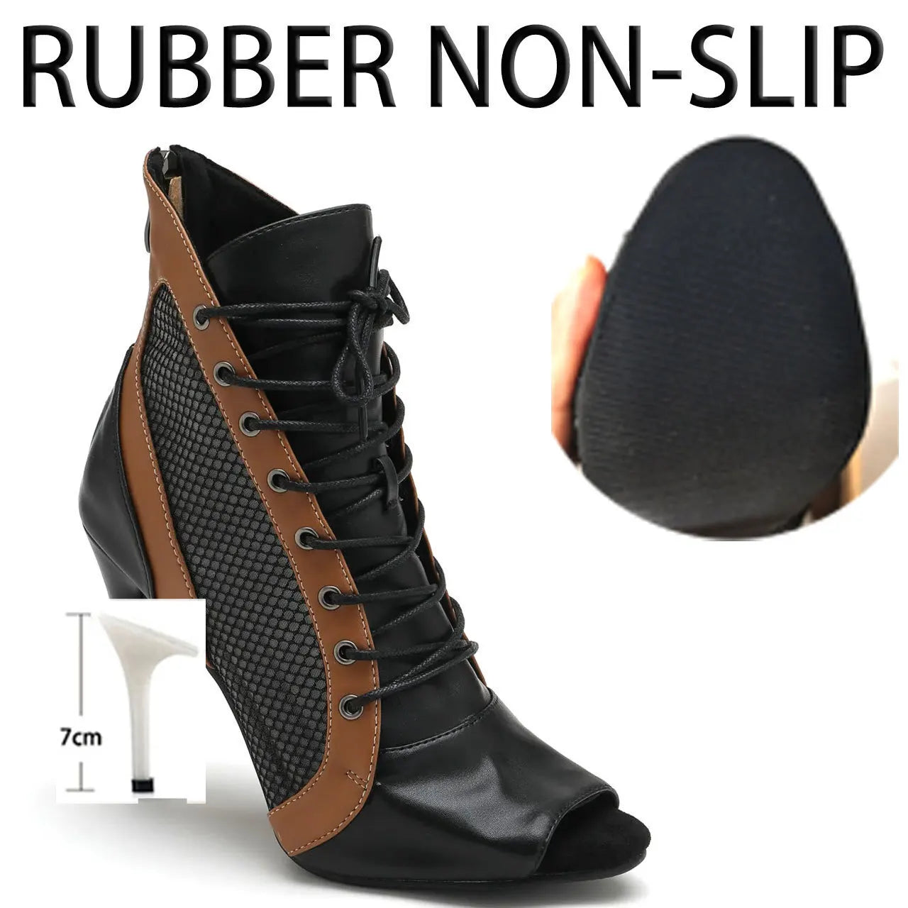 New Sexy Women Black High Heels Trend Lace-up Boots Indoor Suede Sole Customizable Latin Dancing Stilettos Booties