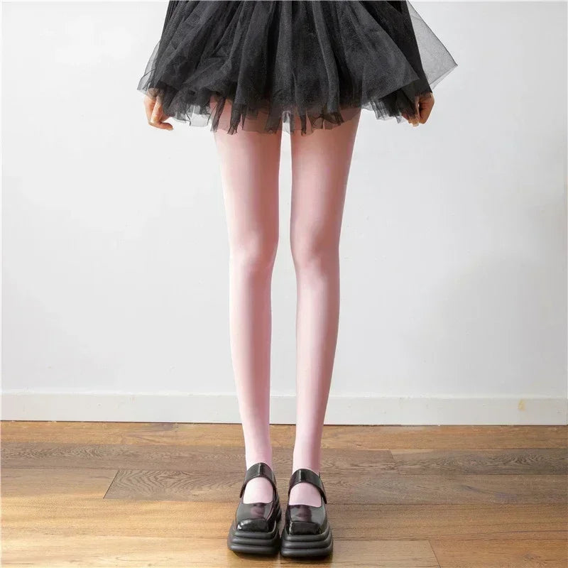 Women Bodycon Super Elastic See Through Lace Pantyhose Autumn Sexy Slim Elegant Burgundy Tights Winter