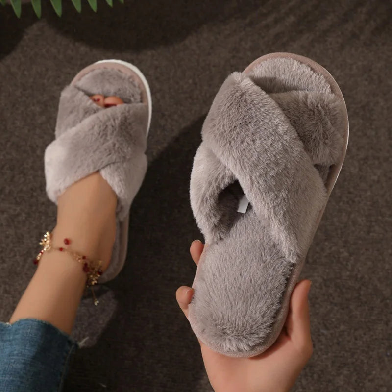 Slippers Women Indoor Light Warm Plush Home Slippers Woman