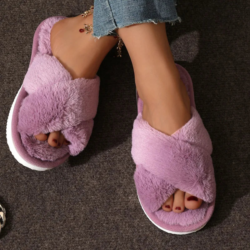 Slippers Women Indoor Light Warm Plush Home Slippers Woman