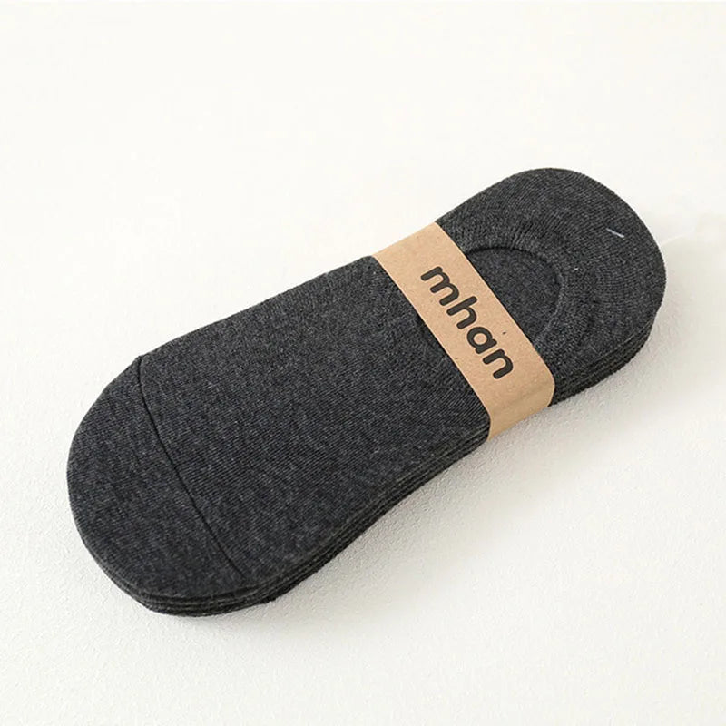 5 Pairs Women's silicone invisible Boat Socks Summer Solid Color Ankle Boat Socks Female Soft Cotton Slipper Socks 35-40 EUR