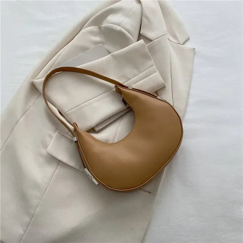 Fashion Luxury Design PU Leather Shoulder Bag Women Small Clutch Handbag Purse Female Underarm Bag Travel Totes