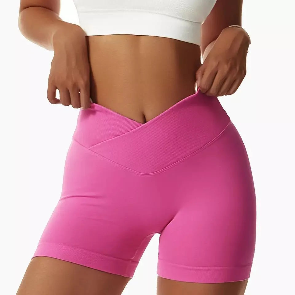 Yoga Impact Shorts Women Scrunch Bum Gym Shorts Low Waist Seamless Yoga Shorts Workout Biker Short Stretch Fitness Short Pants