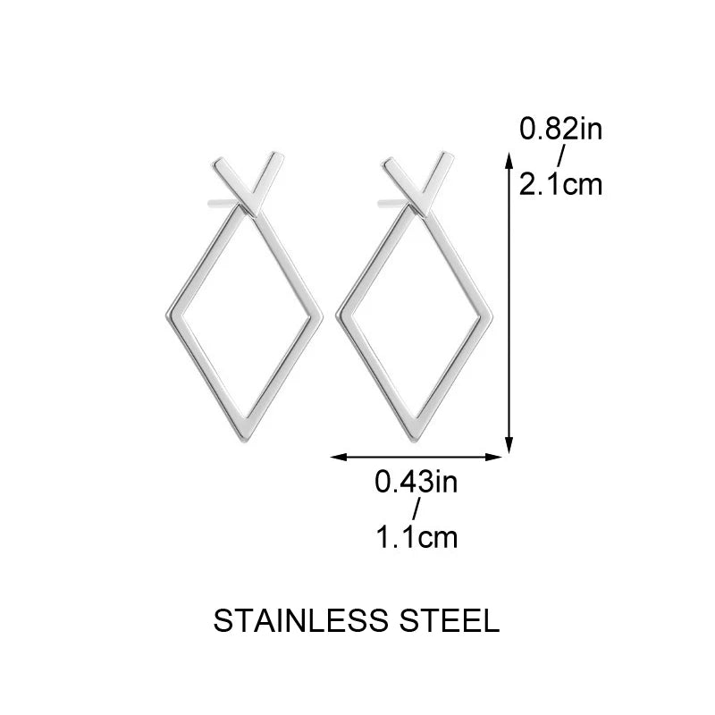 Triangle stud earrings for women.