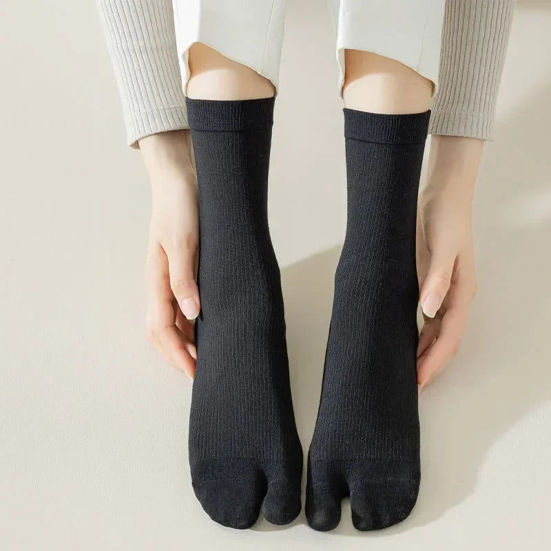 Socks for Women Summer Fiber Two Finger Socks Kimono Flip Flop Sandal Split Tabi Toe Sock