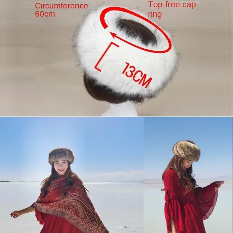 Winter Thick Furry Hair Band Fluffy Women Girl Headband Hat Winter Outdoor Ear Muff Ski Hats Hot