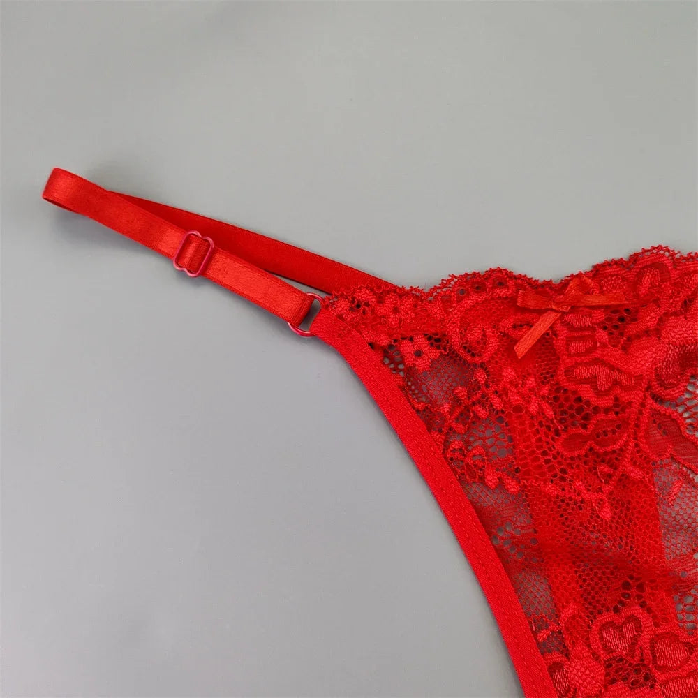 3Pcs Sexy Thongs Underwear for Women Perspective Lace G-String Panties Low Waist Plus Size Hot Wife Gift