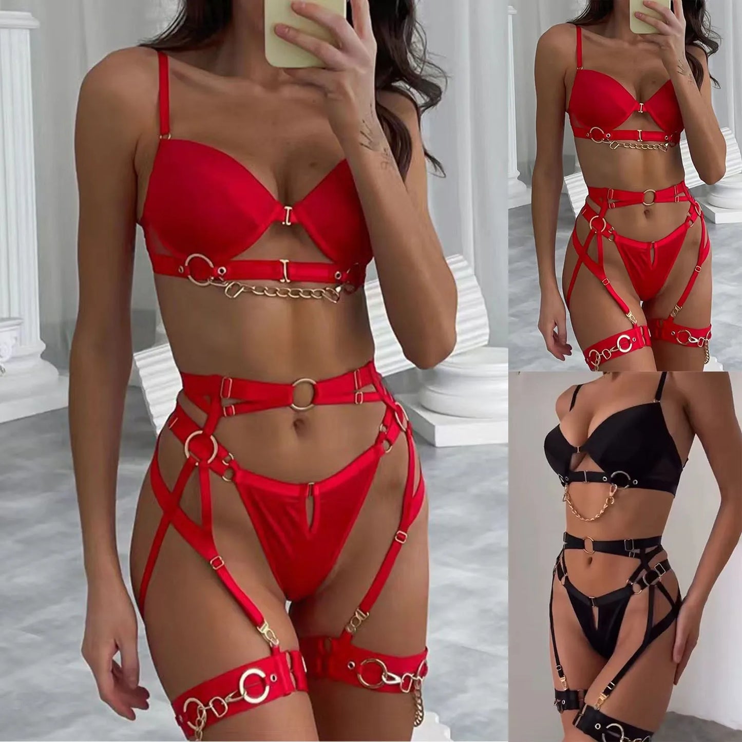 Lingerie Set For Women Lace Push Up Bralette And Adjust Lace Up Panty Lingerie For Women Nightgowns, Skimpy Lingerie Two Piece