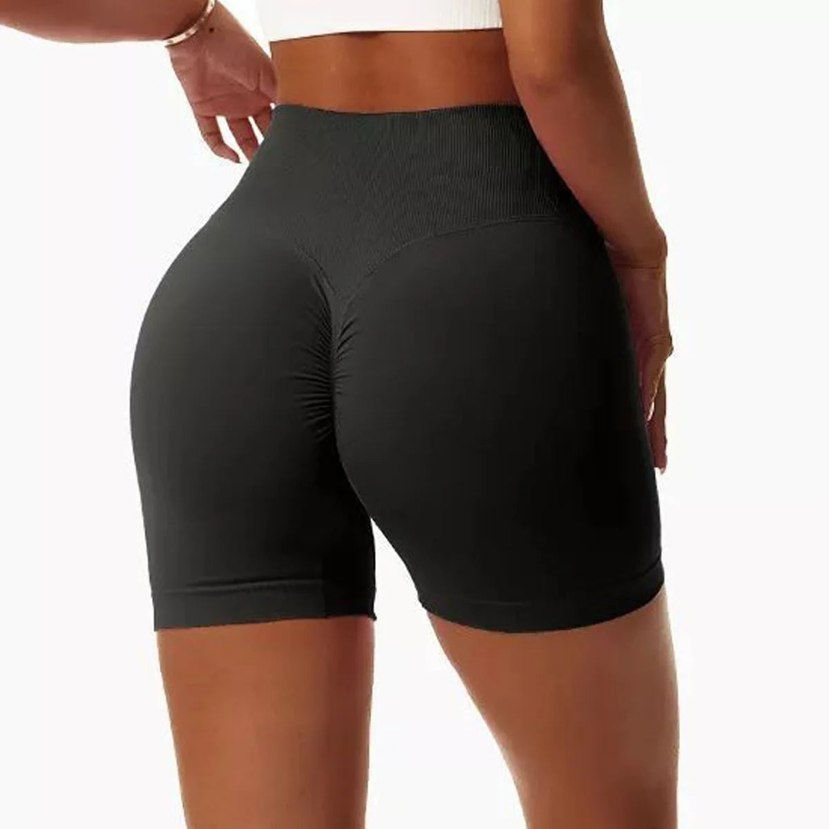 Yoga Impact Shorts Women Scrunch Bum Gym Shorts Low Waist Seamless Yoga Shorts Workout Biker Short Stretch Fitness Short Pants