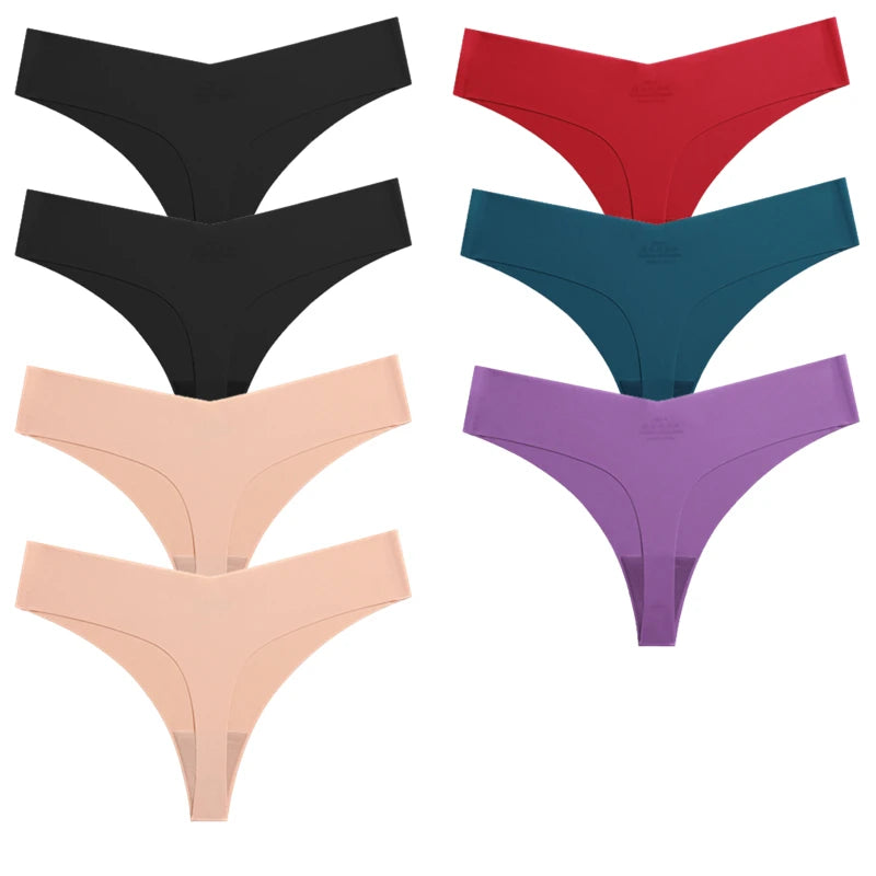 7 Pieces Sexy Lingerie Women's Seamless Panties Silk Female Underwear for Women Elasticity Thongs Secret G-String Fashion Tangas