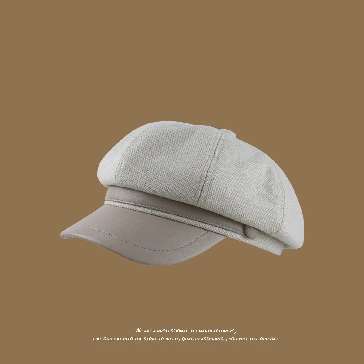 Panama Autumn and Winter Ladies Warm Duck Tongue Beret Elegant Artistic Painter Octagonal Hat Cap