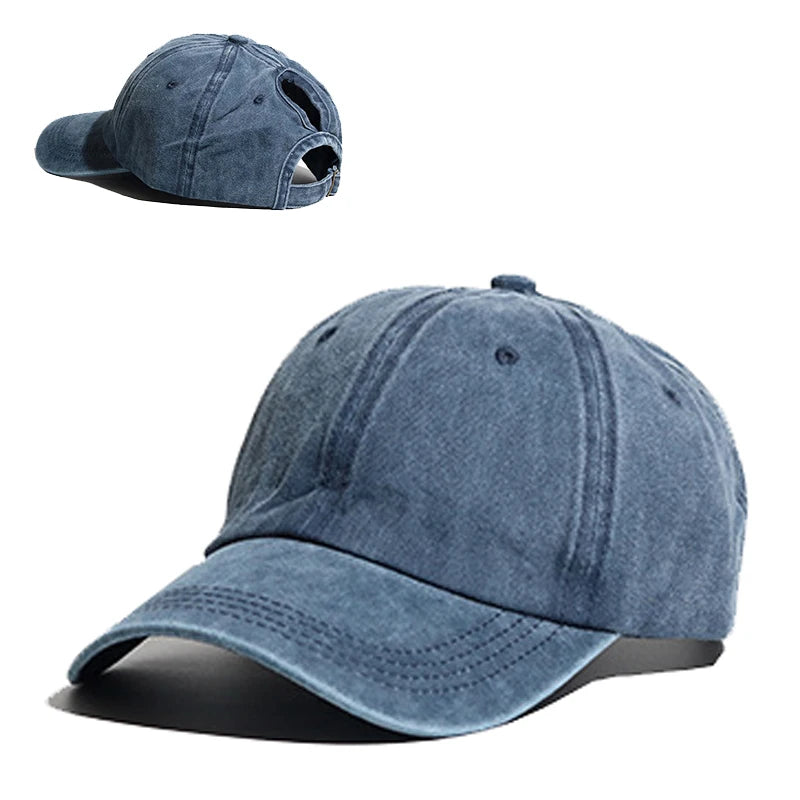 High Ponytail Baseball Cap for Women Spring Summer Sun Hat Running Snapback Hat Messy High Bun Women's Caps Female