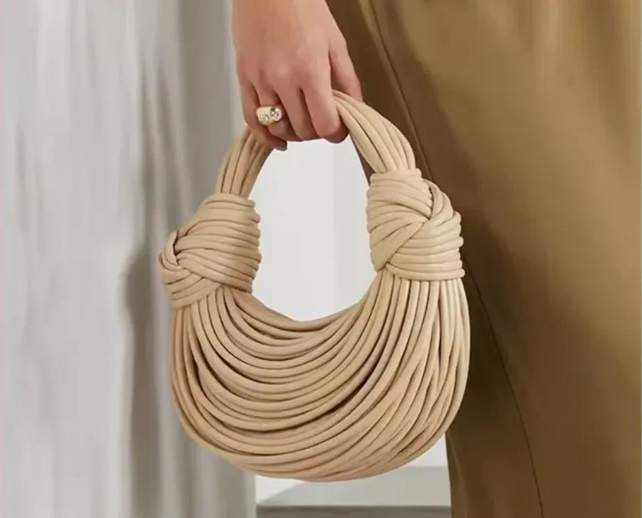 Handbags for Women New Gold Luxury Designer Brand Handwoven Noodle Bags Rope Knotted Pulled Hobo Silver Evening Clutch Chic
