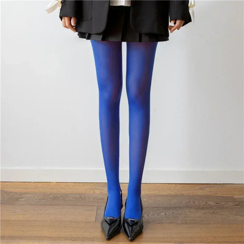 Women Bodycon Super Elastic See Through Lace Pantyhose Autumn Sexy Slim Elegant Burgundy Tights Winter