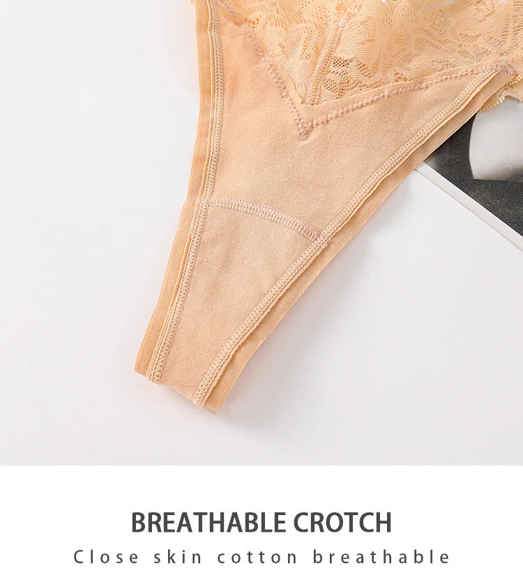 3 PCS/Lot Seamless Panties Set Women Sexy Lace Underwear Female Soft Cotton Thongs Woman Breathable Tangas