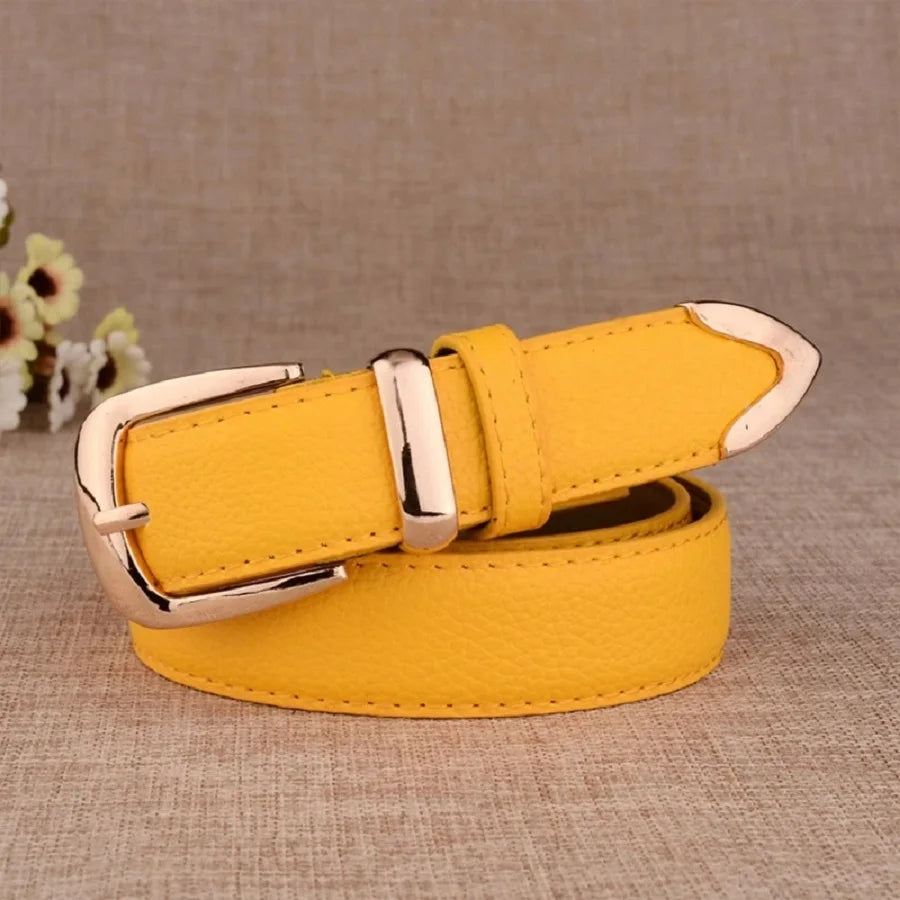 Women's Trousers Belt Leather Trend White Belt Fashion High Quality Trouser Belts Solid Vintage Pin Buckle Ladies Strap LB2146-