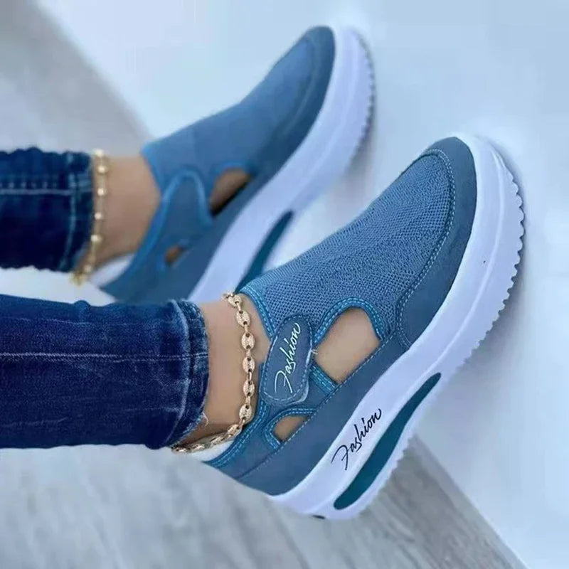 Women Tennis Shoes Female Mesh Breathable Casual Shoes Ladies Platform Hollow Out Sport Shoes