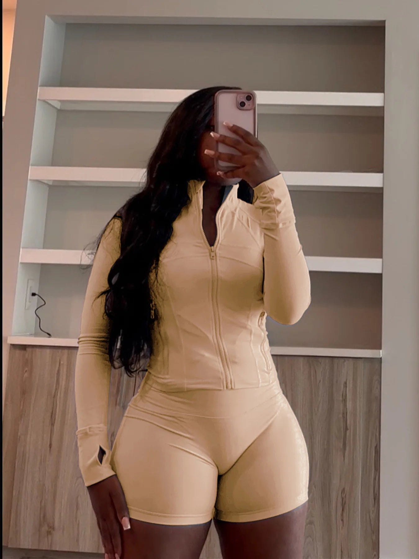 Autumn And Winter New Long Sleeves Zipper Crop top Suits Tracksuits Women's Suits Fashion Pants Female Soild 2 Piece Sets