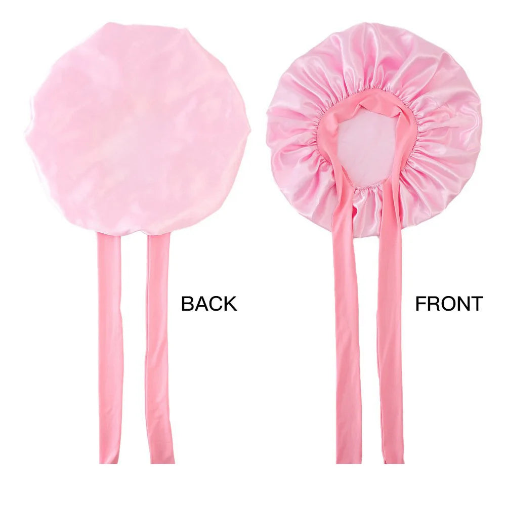 Sleeping Hat Women Satin Plain Night Sleeping Cap Hair Care