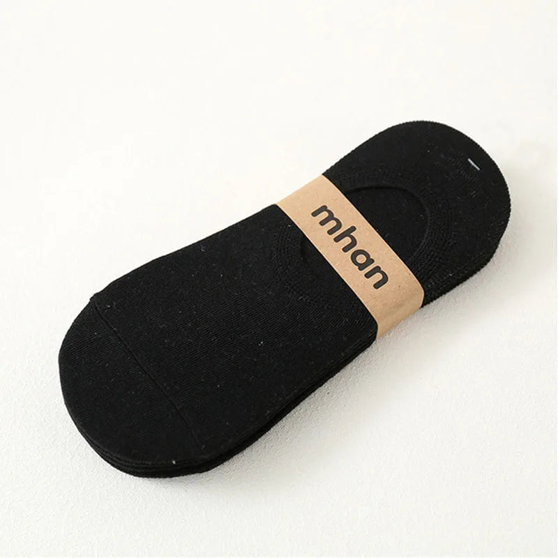 5 Pairs Women's silicone invisible Boat Socks Summer Solid Color Ankle Boat Socks Female Soft Cotton Slipper Socks 35-40 EUR