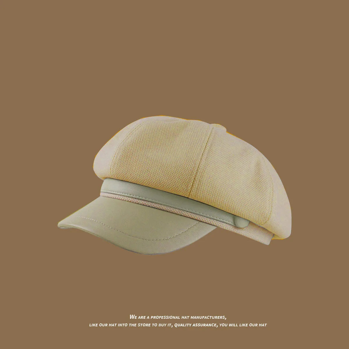 Panama Autumn and Winter Ladies Warm Duck Tongue Beret Elegant Artistic Painter Octagonal Hat Cap