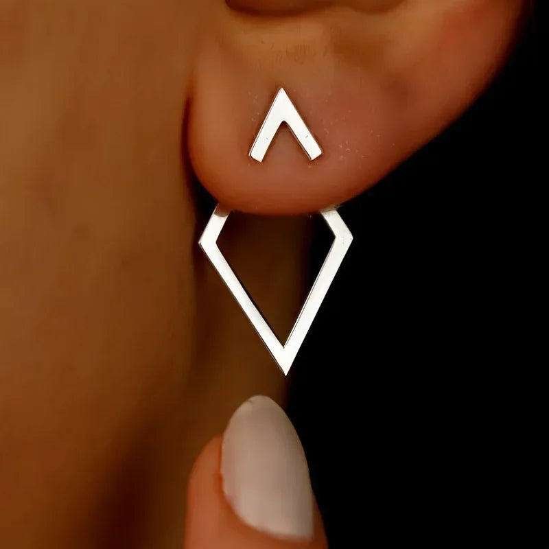 Triangle stud earrings for women.
