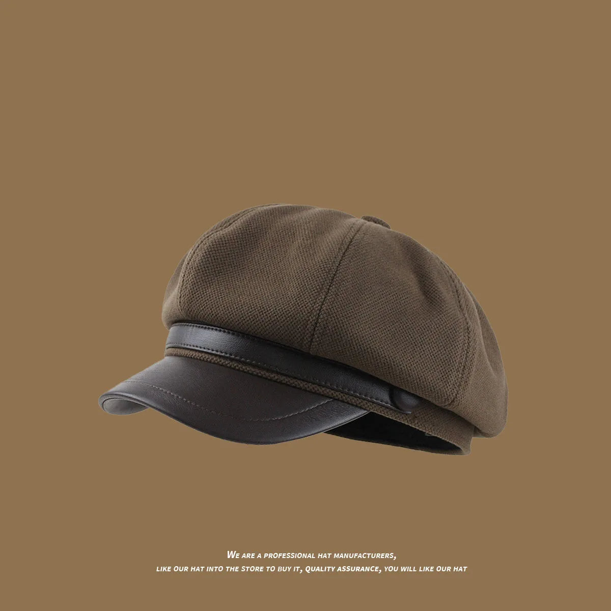 Panama Autumn and Winter Ladies Warm Duck Tongue Beret Elegant Artistic Painter Octagonal Hat Cap