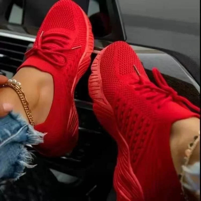 Women Casual Sneakers Lace-up Shoes Ladies Platform Sneakers Female Shoes