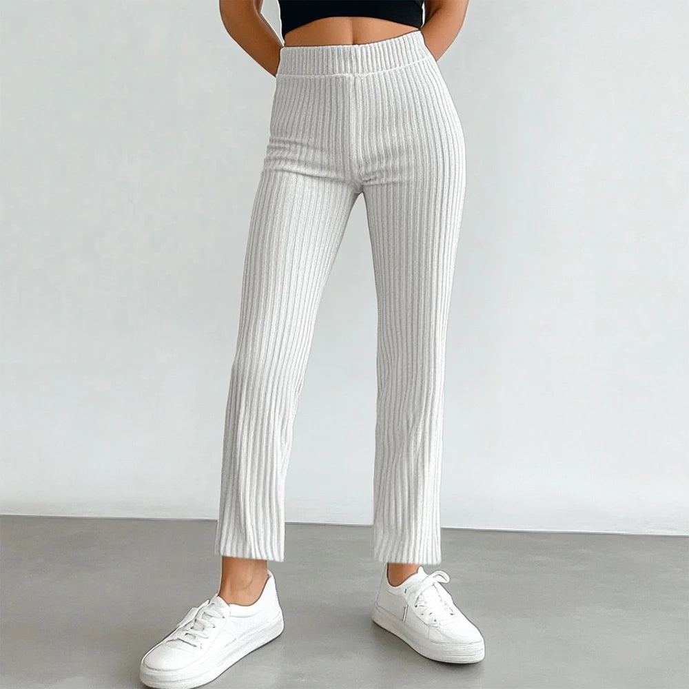 Women's Pants All Season Basics Casual Striped Fabric High Waist Ankle Daily Pants