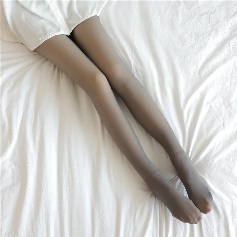 Thick white pantyhose stockings women warm winter sexy translucent pantyhose leggings female high waist elastic slim pantyhose