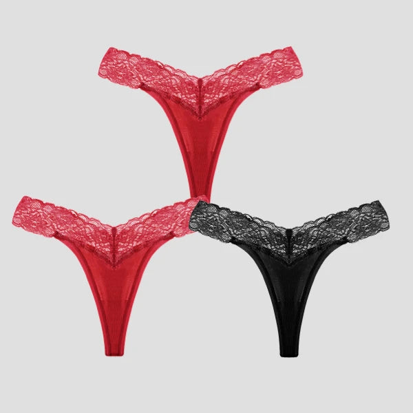 3 PCS/Lot Seamless Panties Set Women Sexy Lace Underwear Female Soft Cotton Thongs Woman Breathable Tangas