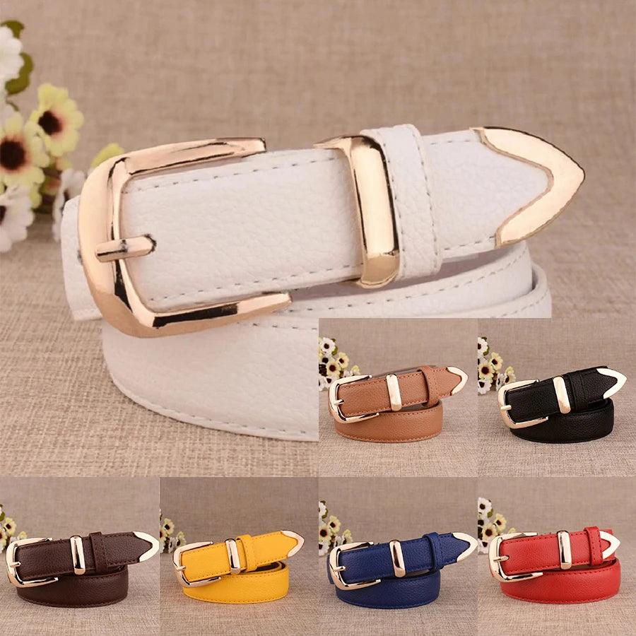 Women's Trousers Belt Leather Trend White Belt Fashion High Quality Trouser Belts Solid Vintage Pin Buckle Ladies Strap LB2146-