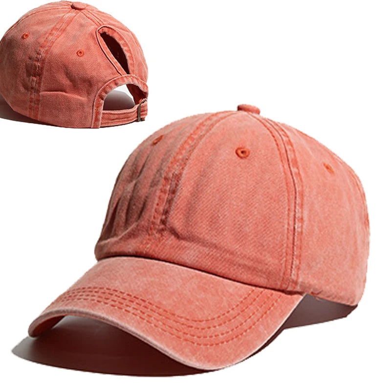 High Ponytail Baseball Cap for Women Spring Summer Sun Hat Running Snapback Hat Messy High Bun Women's Caps Female