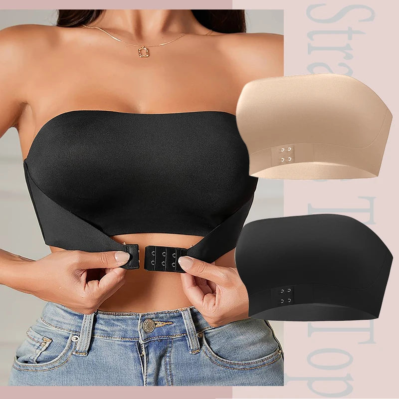 Women's bralette with front button, wireless, invisible anti-exposure.