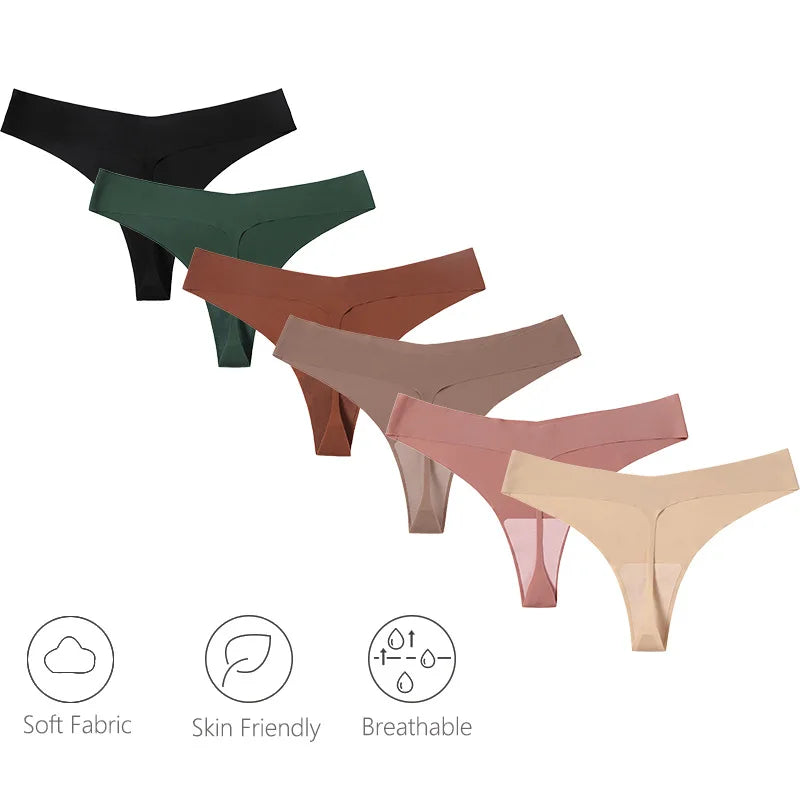 Ultra-thin Mentrual Panties Thong Traceless Invisible Women's One-piece Ice Silk Panties Sexy Comfortable Breathable Thong