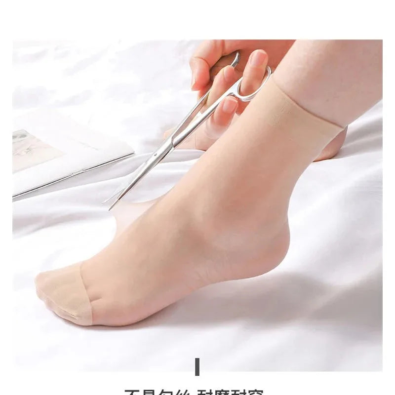 igh Quality Women Velvet Socks Pack Female Summer Thin Silk Transparent Sexy Ankle Nylon Socks Set