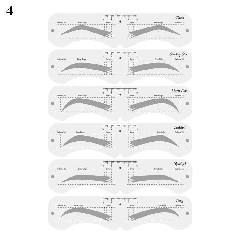 Reusable Eyebrow Stencil Set Soft Ruler Eyebrow Definer Eyebrow Drawing Guide Styling Shaping Care Card Template Makeup Tools