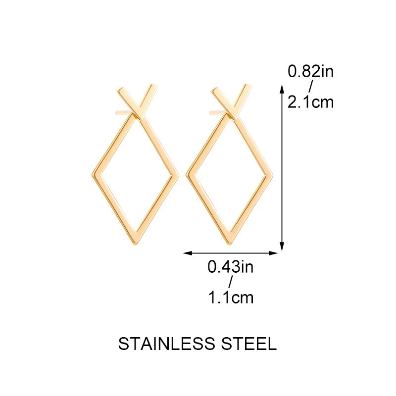 Triangle stud earrings for women.