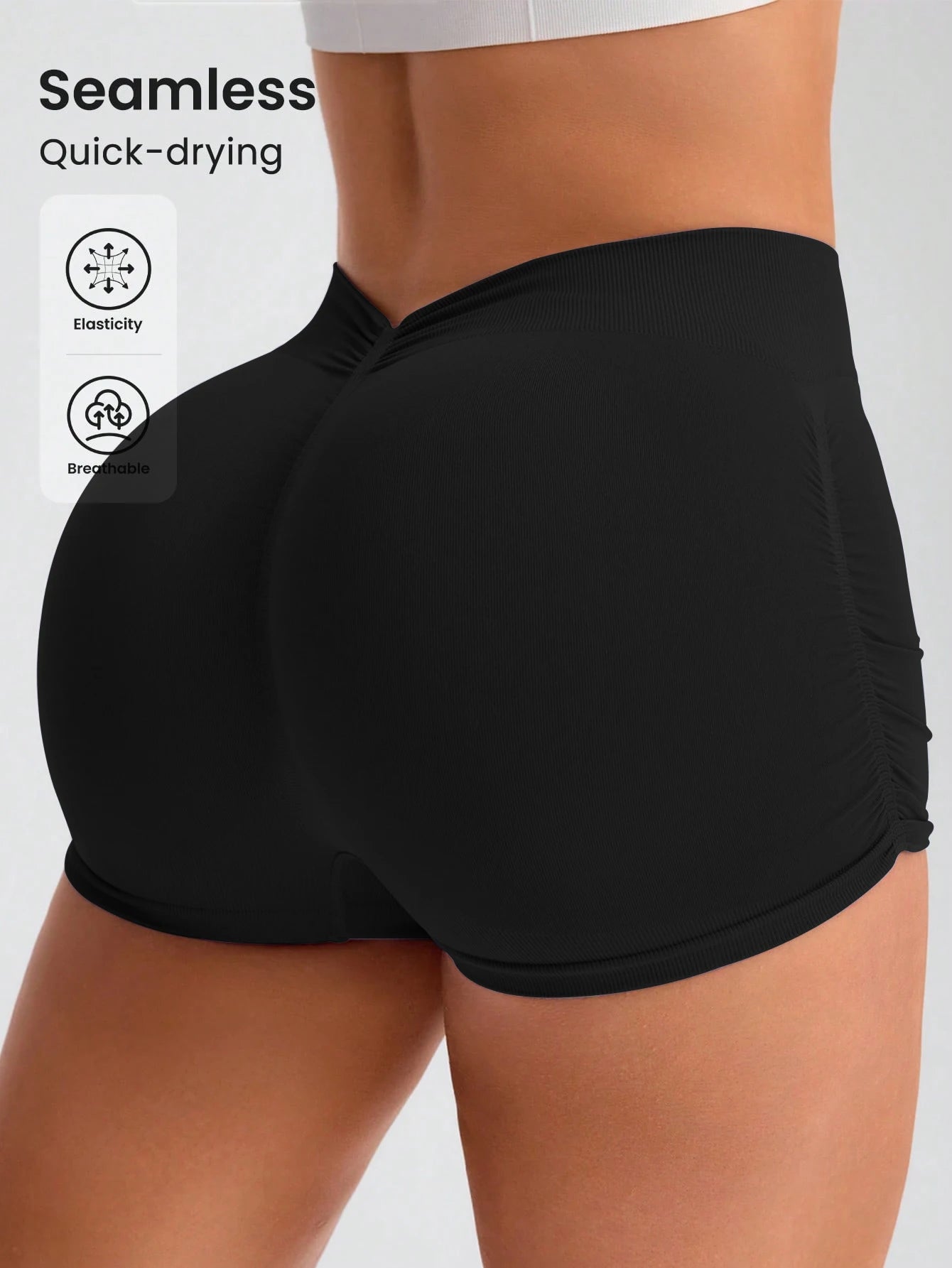 3 Piece Workout Shorts Women Seamless High Waist Butt Lifting Scrunch Yoga Gym Shorts