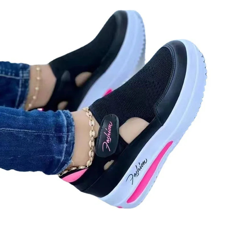 Women Tennis Shoes Female Mesh Breathable Casual Shoes Ladies Platform Hollow Out Sport Shoes