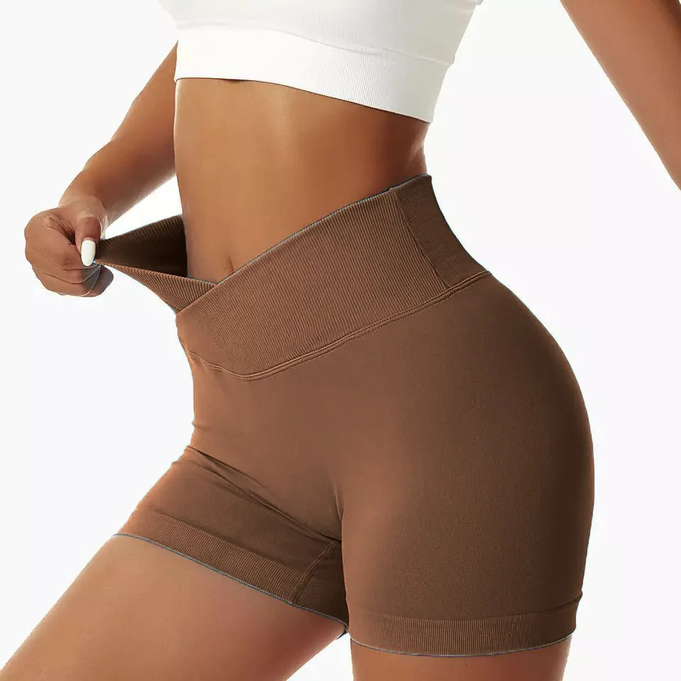 Yoga Impact Shorts Women Scrunch Bum Gym Shorts Low Waist Seamless Yoga Shorts Workout Biker Short Stretch Fitness Short Pants