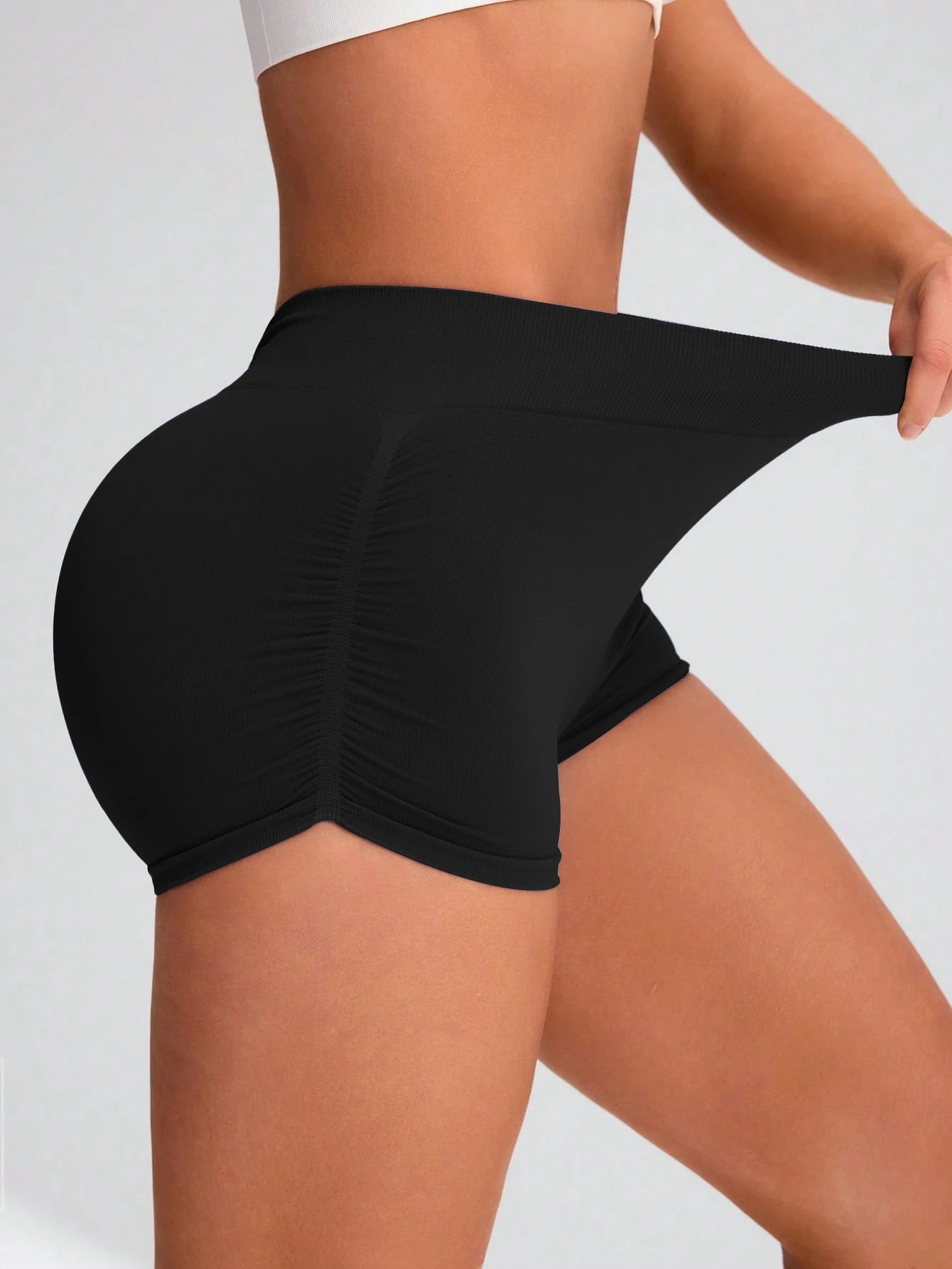 3 Piece Workout Shorts Women Seamless High Waist Butt Lifting Scrunch Yoga Gym Shorts