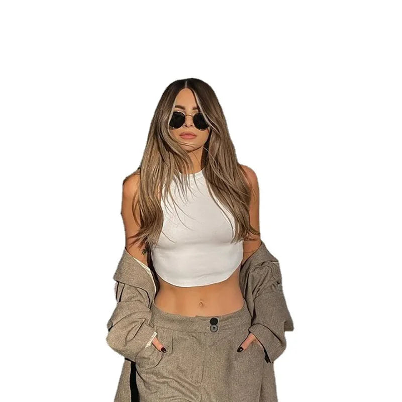 Fashionable Versatile Solid Color Women's T-shirt