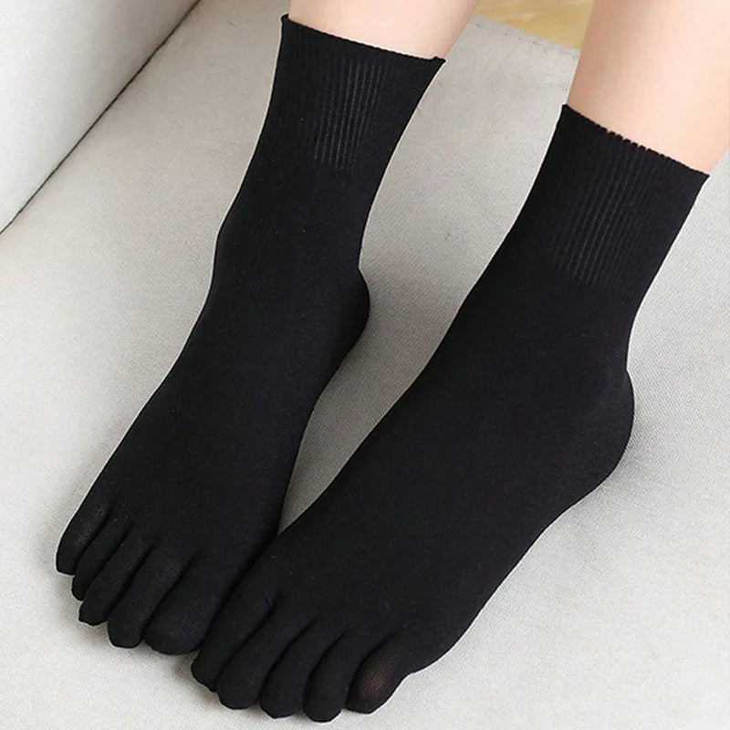 Women Five Fingers Socks Solid Colour Ladies Split Toe Sports Socks Spring Autumn Toe Socks