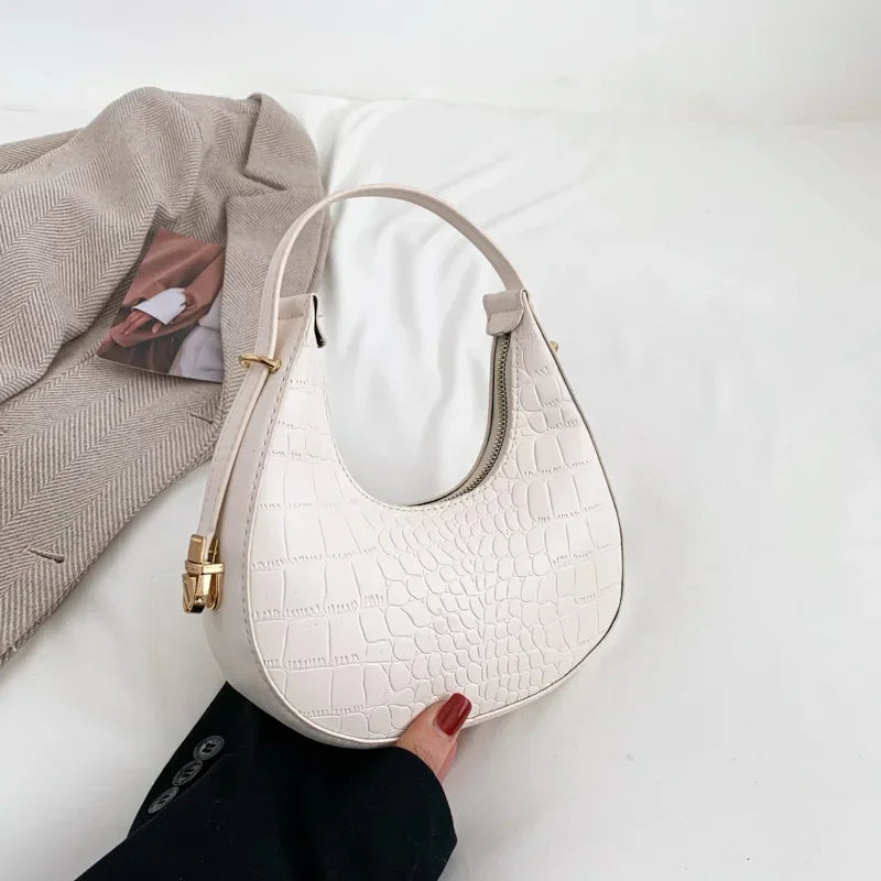 Fashion Luxury Design PU Leather Shoulder Bag Women Small Clutch Handbag Purse Female Underarm Bag Travel Totes