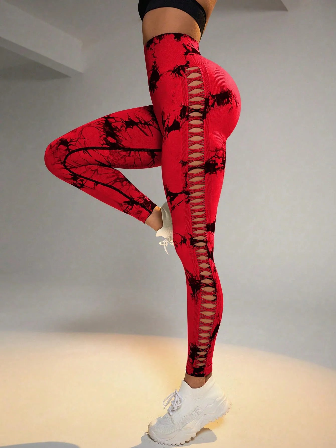 Leggings for Women High Waist Yoga Pants, Scrunch Butt Lifting Elastic Tights, Side mesh design