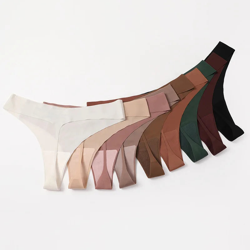 Ultra-thin Mentrual Panties Thong Traceless Invisible Women's One-piece Ice Silk Panties Sexy Comfortable Breathable Thong