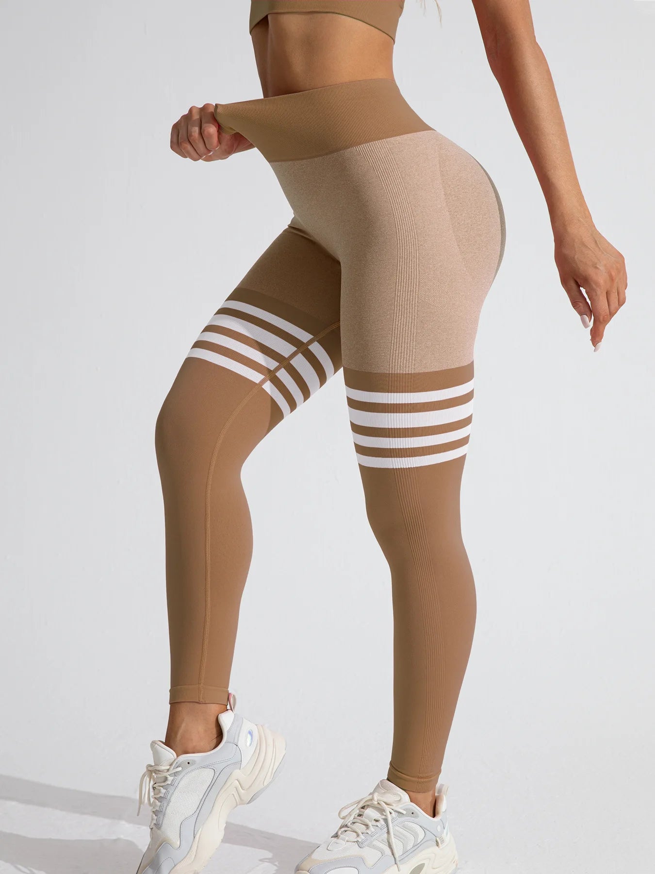Women V Back Line Leggings Butt Lifting Gym Fitness Athletic Training Elastic Leggings Outdoor Yoga Pants Sports Training Leggings
